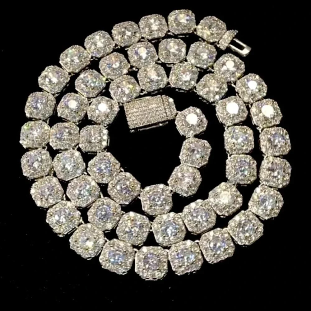 Silver 20 Mm Iced Out Diamond 6 B 6 A